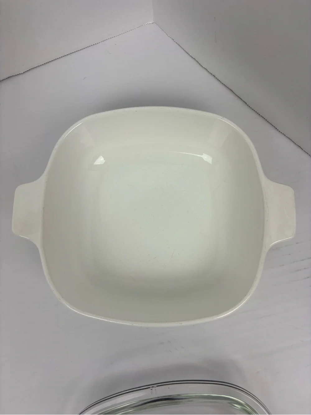 Vintage CorningWare Blue Cornflower Baking Dish 1 Qt White Square with Lid P-1-B